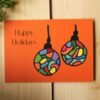 Christmas Baubles Orange Card – Art by Sha