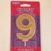 Gold Number Candle – 9